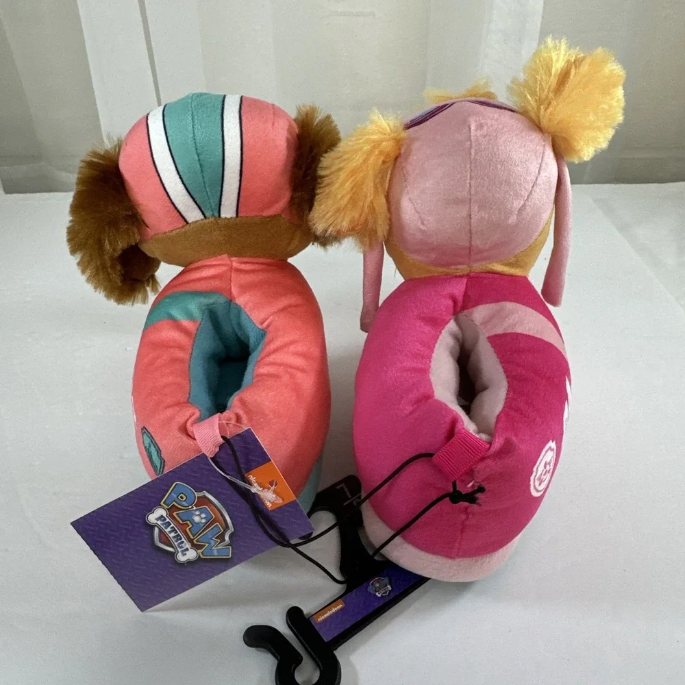 Nickelodeon Paw Patrol Toddler Slippers Liberty & Skye Plush 3D Girls Size 7-8